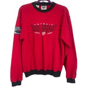 Vintage Detroit Red Wings Sweatshirt 90s Embroidered NHL Western Conference XL